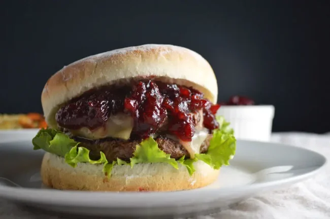 Burgers with Cranberry BBQ Sauce