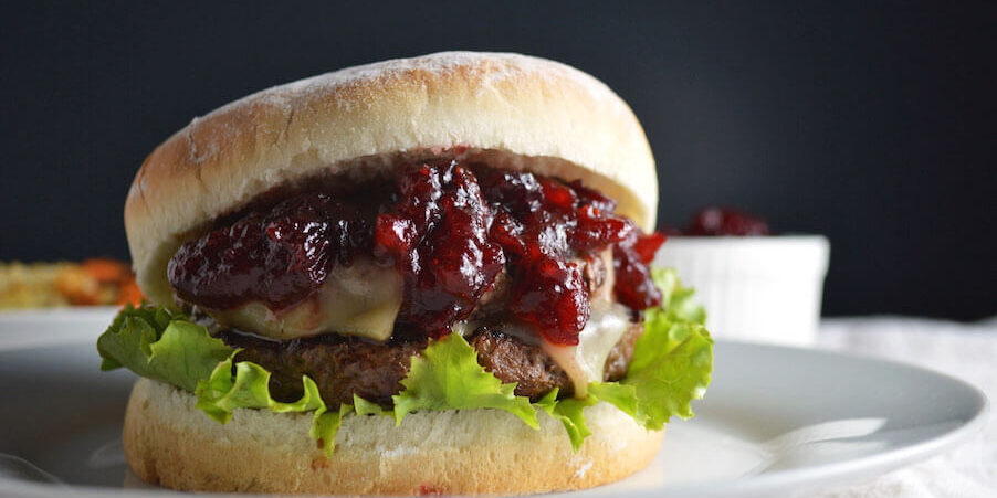 Burgers with Cranberry BBQ Sauce