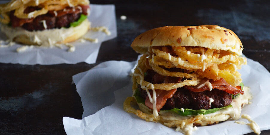 White BBQ Bacon Burger