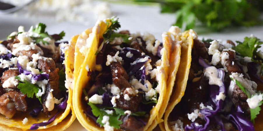 Steak Tacos + Bacon Chipotle Crema