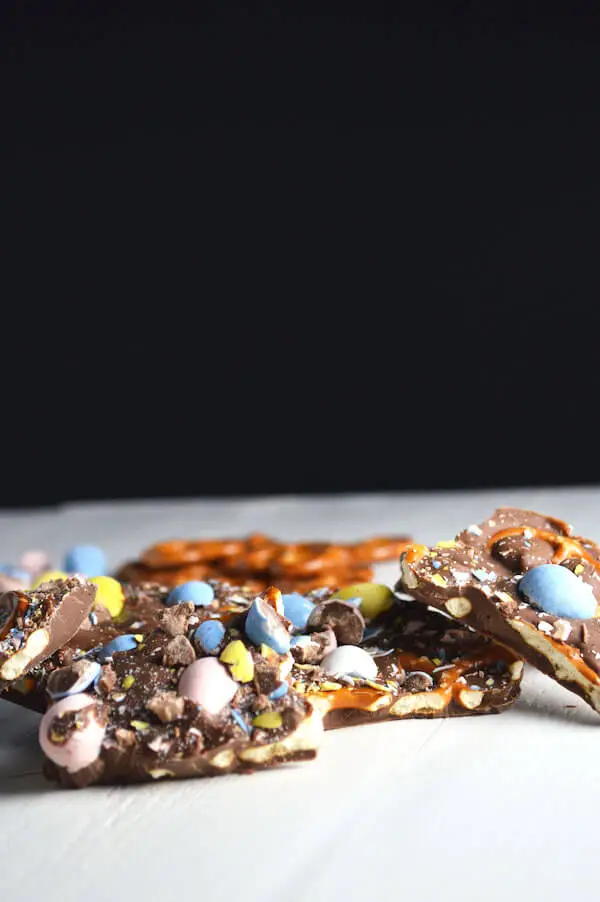 Cadbury Egg and Pretzel Bark
